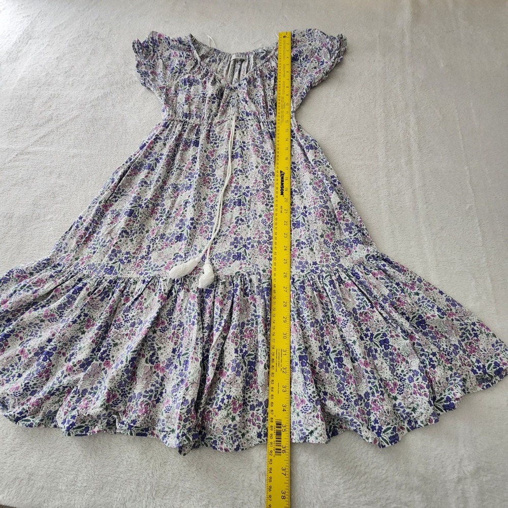 Suzy Shier Tiered Floral Dress Womens XS Purple Babydoll Cottage Prairie Boho - Picture 9 of 15